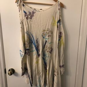 Free People mini dress long sleeve open shoulders